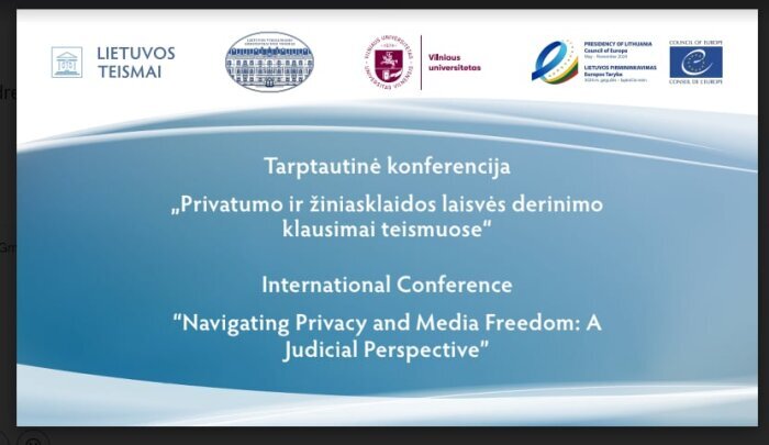LVAT atstovai dalyvaus tarptautinėje konferencijoje apie privatumo ir žiniasklaidos laisvės derinimą teismuose